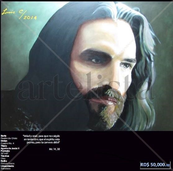 Jesucristo La Pasion Oil Canvas Portrait