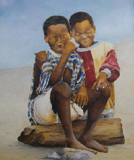 Los hermanos Oil Canvas Portrait