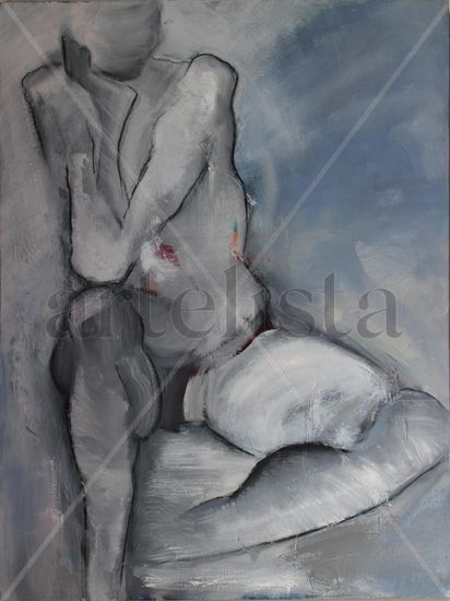 Desnudo I Mixed media Canvas Nude Paintings