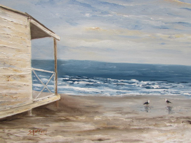 CASILLA EN PLAYA MANSA Oil Canvas Landscaping