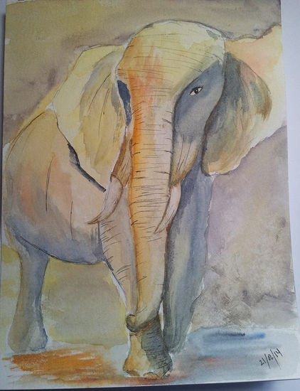 elefante Africano Mixed Media