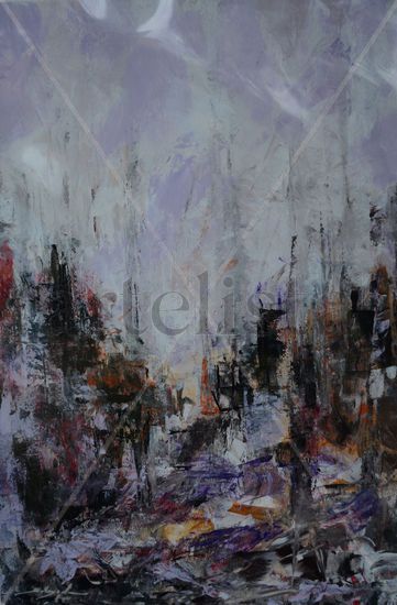 Ciudad y Reflejo Abstracto Acrylic Paper Landscaping