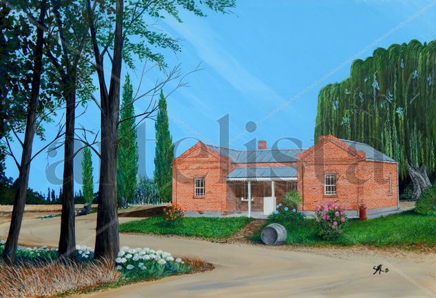 casa galesa Acrylic Canvas Landscaping