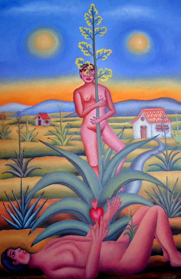 MAGUEY AZUL Óleo Lienzo Figura