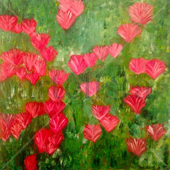 Campo de amapolas Oil Canvas Floral Painting