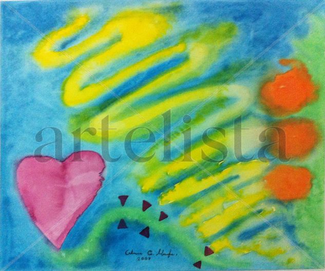 Vuelo de Papalote y Tulipanes Watercolour Paper Others