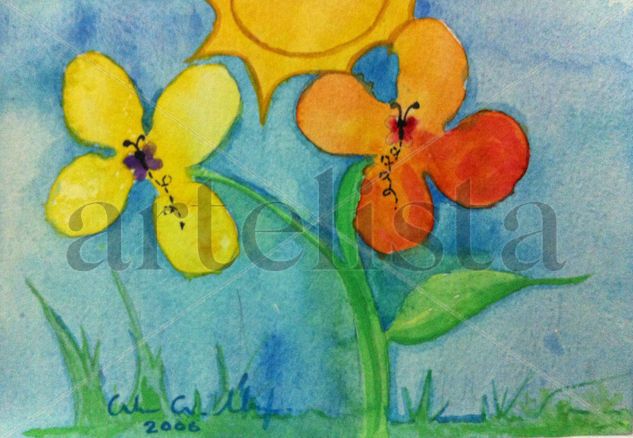 Flores en primavera Watercolour Paper Floral Painting