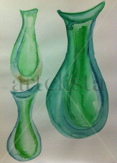 Fábrica de Botellas Watercolour Paper Figure Painting