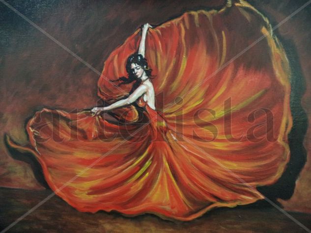 La bailarina Acrylic Canvas Figure Painting