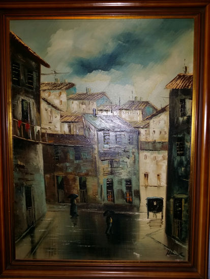 Pueblo lluvia carruaje Oil Canvas Others