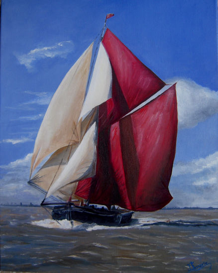 A toda vela Oil Canvas Marine Painting