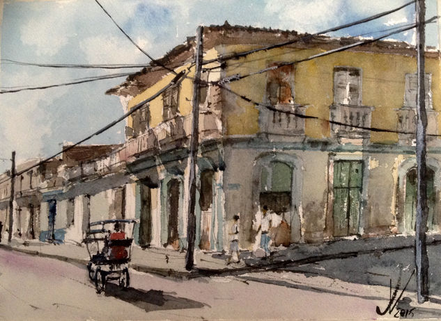 La Habana V Acuarela Papel Paisaje