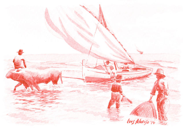 El Grao Valencia 1908 Acuarela Cartulina Marina