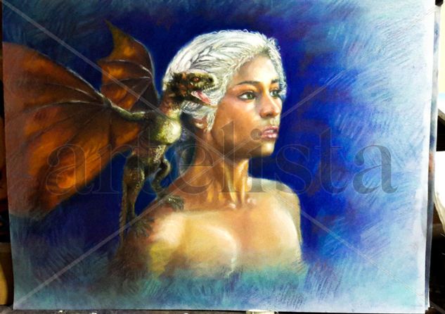 retrato daenerys in blue Mixed Media