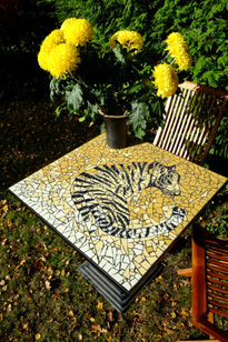 Mesa mosaico tigre