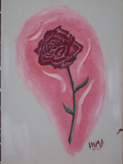 Rosa Oil Card Floral Painting