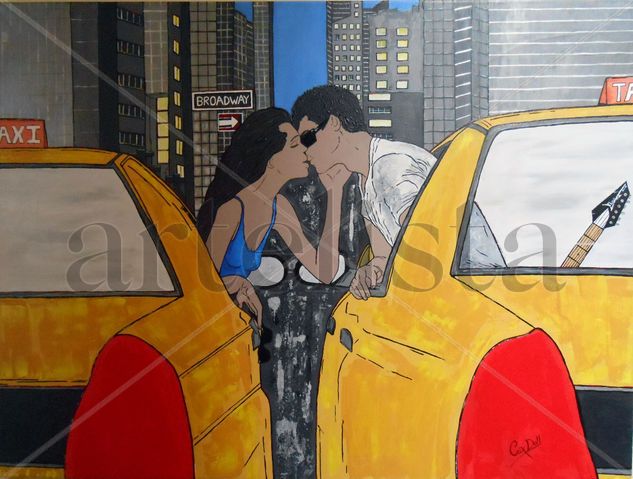 Kiss me in New York Oil Canvas Others