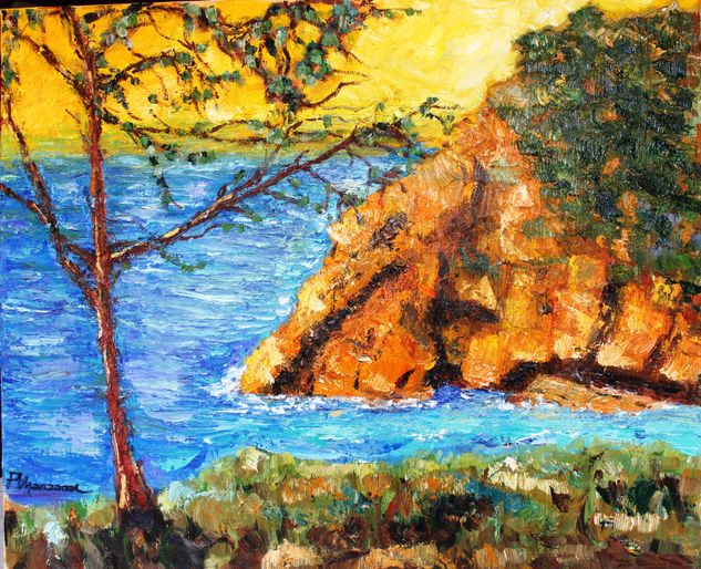 cala bona Oil Textile Marine Painting