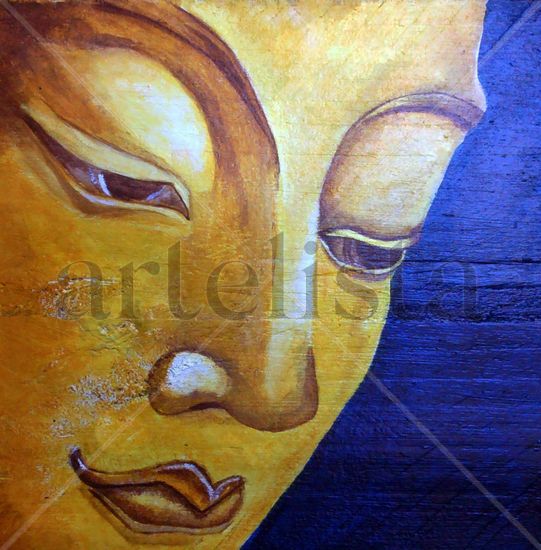 Buda I Acrylic Panel Figure Painting