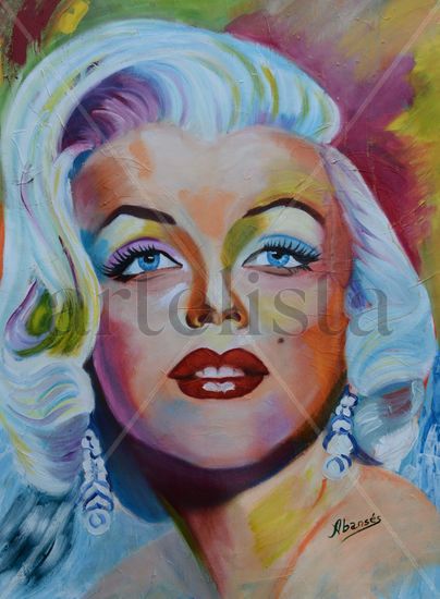 MARILYN - VENDIDA Oil Textile Portrait