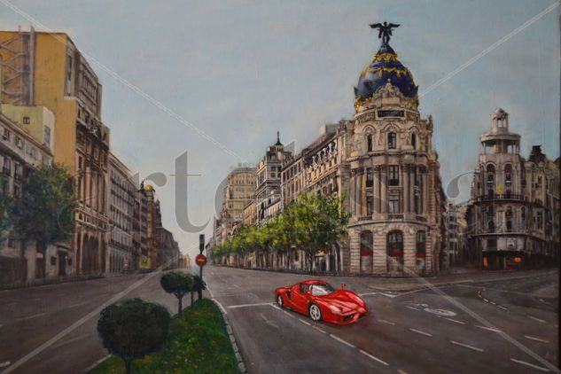 madrid imaginario . Óleo Lienzo Paisaje