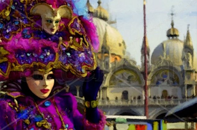 SERIE-Carnaval de  Venecia Acrílico Lienzo Figura