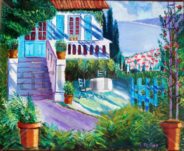 Casa y jardín Oil Canvas Landscaping