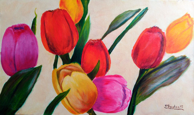 Tulipanes Oil Canvas Floral Painting