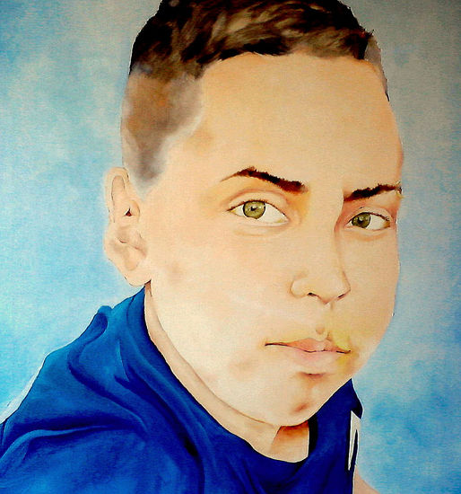 RETRATO DE NIÑO Oil Textile Portrait