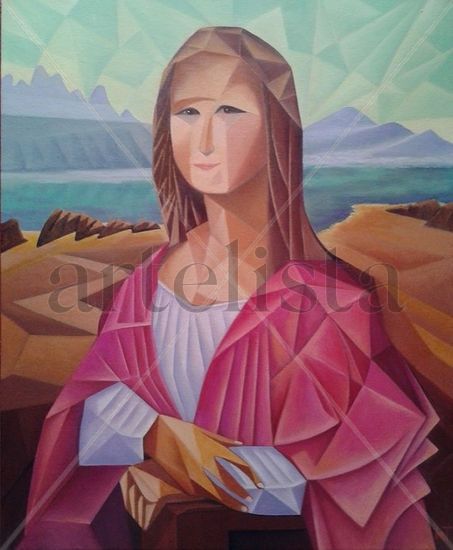 Gioconda geomètrica Oil Canvas Figure Painting