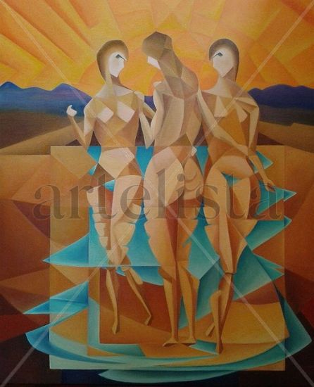 Dones d'aigua Oil Canvas Nude Paintings