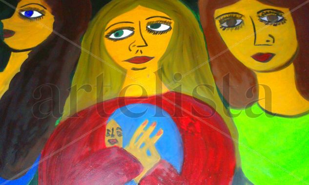 las tres madres Oil Paper Figure Painting