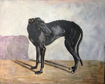 Galgo, negro...