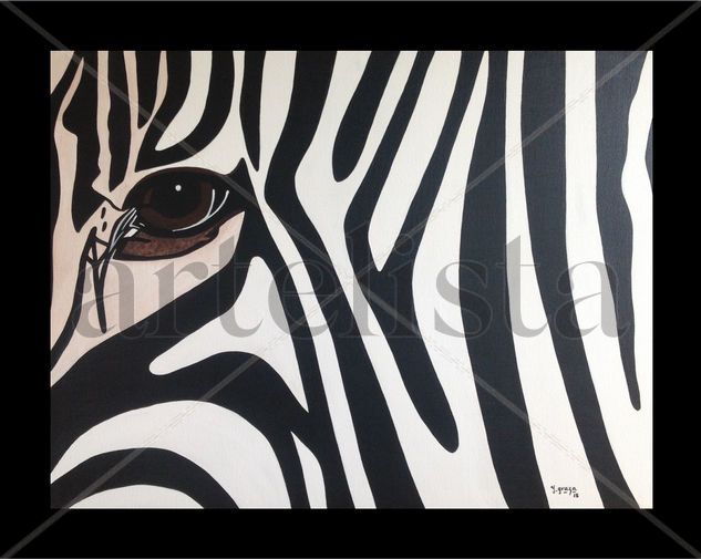 Mirada De zebra Acrylic Canvas Animals