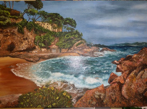 Cuadro Cap Roig Oil Canvas Marine Painting