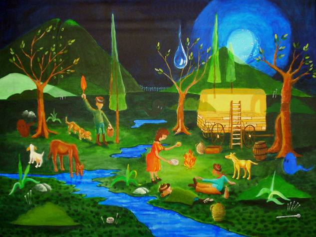 Acampada. Acrylic Canvas Landscaping