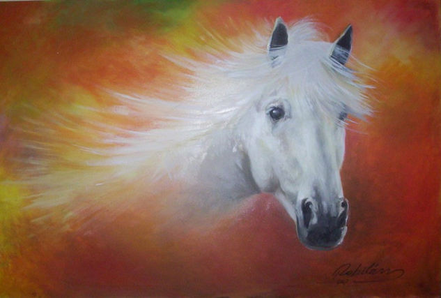 Ternura en Blanco Oil Canvas Animals