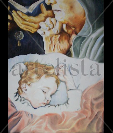 La espera Oil Canvas Figure Painting