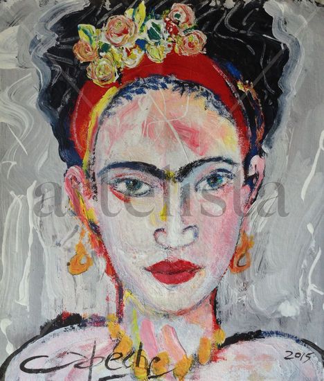 Retrato de Frida Acrílico Lienzo Retrato