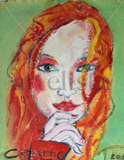 Juana la rubia Acrylic Canvas Portrait