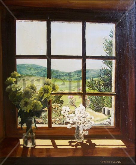 La ventana Óleo Lienzo Paisaje