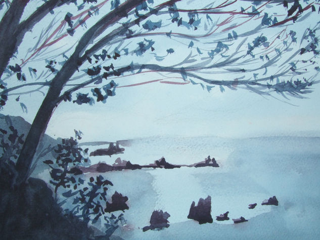 playa,silencio Watercolour Paper Marine Painting