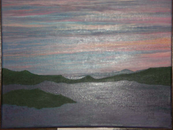 Atardecer en Mochima Oil Canvas Landscaping