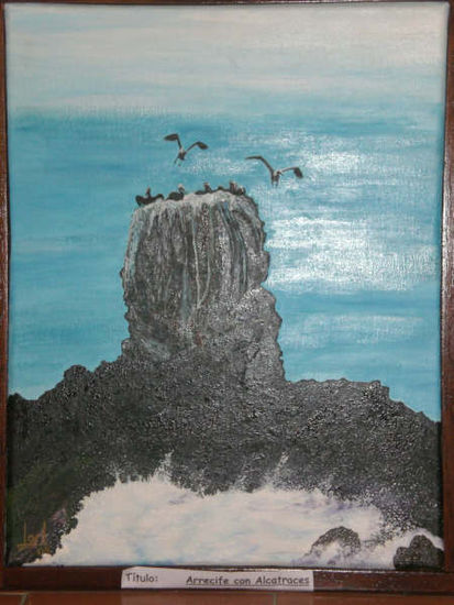 Arrecife con alcatraces Oil Canvas Landscaping