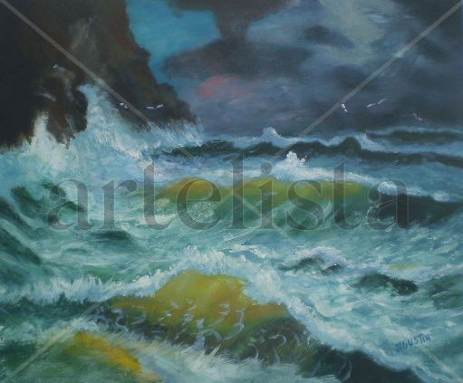 mar brava Oil Panel Marine Painting