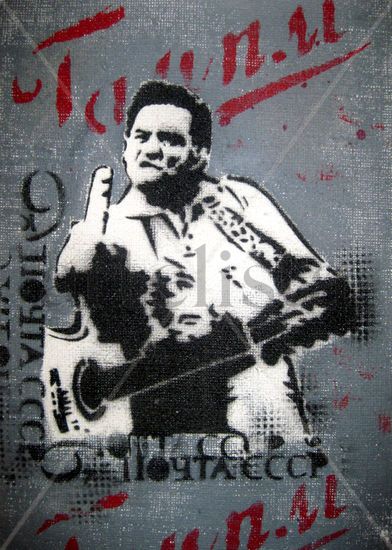 Johnny Cash ( para reproduciónes) Acrílico Otros Retrato