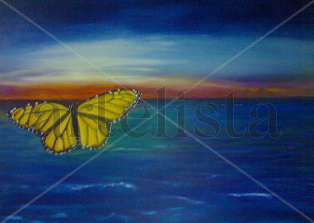 la soledad de la mariposa Oil Canvas Marine Painting