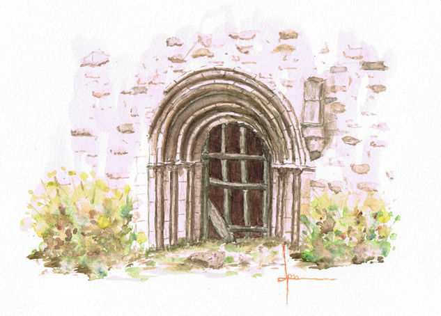 Puerta románica Watercolour Card Others