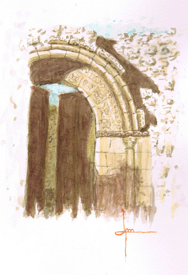 Puerta románica antigua