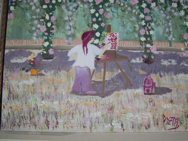 Ninoska y Olmo pintando
